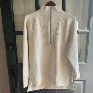 Spanx, size M (its oversized) air essentials half zip tunic.